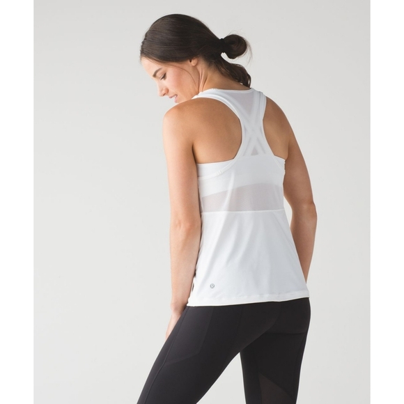 Lululemon Fast as Light 2 In 1 White Tank Top Sports Bra Combo Size 6 - Picture 5 of 6